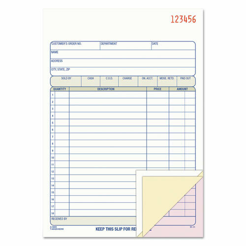 Adams 2-Part Sales Book, 7 15/16 x 5 9/16, Carbonless, 50 Sets/Book