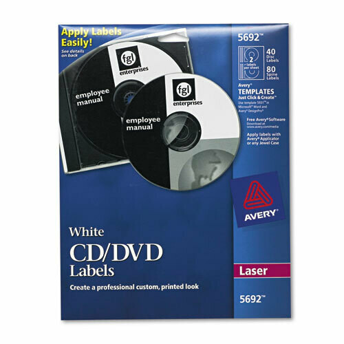 Avery CD Labels, Matte white, Inkjet, 40/pk