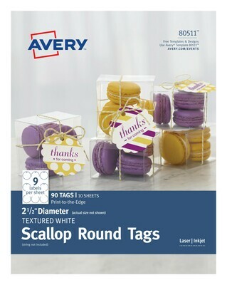 Avery Printable Scallop Round Tags - 2 1/2"