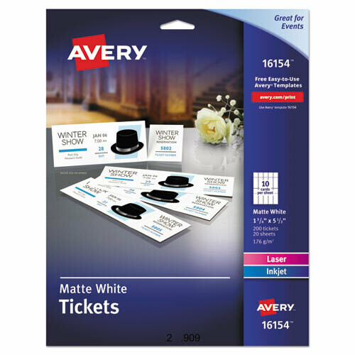 Avery Printable Tickets - 1 3/4" X 5 1/2"