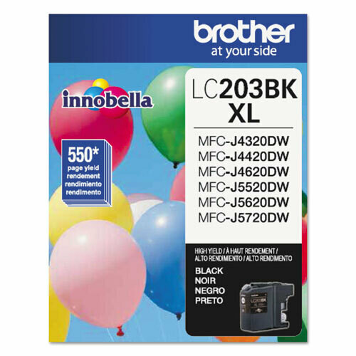 Brother LC203BK High-Yield Ink, 550 Page-Yield, Black