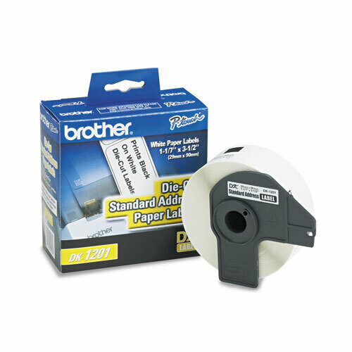 Brother Die-Cut Address Labels, 1.1&quot; x 3.5&quot;, White, 400/Roll