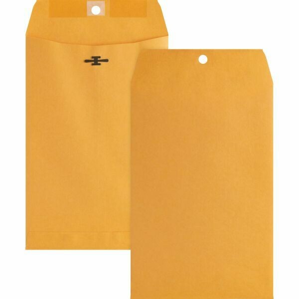 Business Source Heavy-duty Metal Clasp Envelopes, 6&quot;x9&quot;, Kraft Brown
