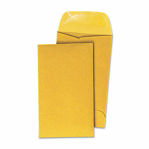 Coin Envelope, #5 1/2, Gummed Closure, 3.13 x 5.5, Light Brown Kraft, 500/Box