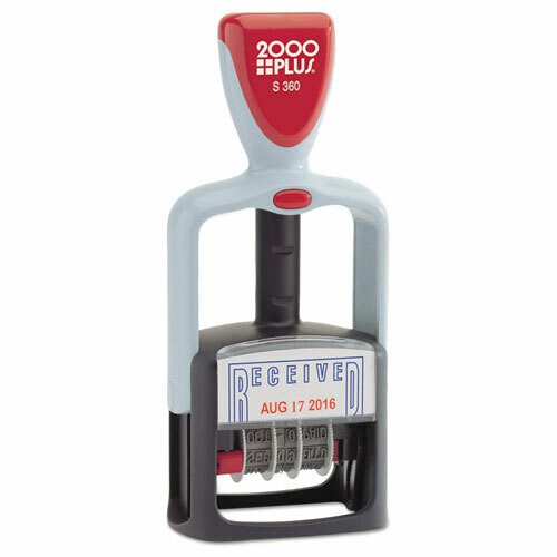 Date &amp; Message Stamp - 2000 Plus, 1.75 x 1, &quot;Received&quot;, Self-Inking, Blue/Red