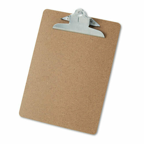 Clipboard, 1" Capacity, Holds 8 1/2 x 11, Brown