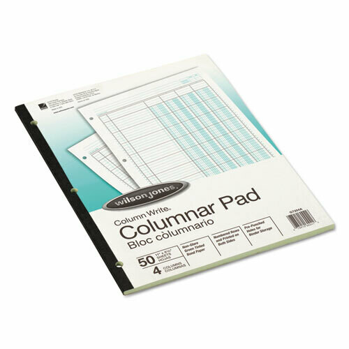 Columnar Pad - 4 columns, Two-sided, Letter, 50-Sheet Pad