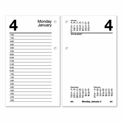At-a-glance Desk Calendar Refill, 6 x 3.5, White