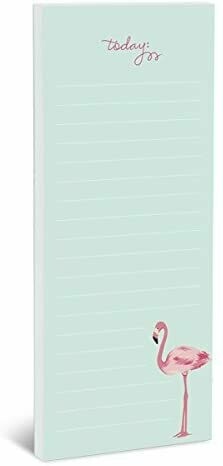 Graphique Flamingo Pink Magnetic Notepad, 100 Lined Sheets, 4" x 9.25" x 0.5