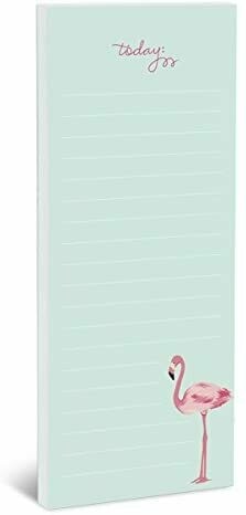 Graphique Flamingo Pink Magnetic Notepad, 100 Lined Sheets, 4&quot; x 9.25&quot; x 0.5