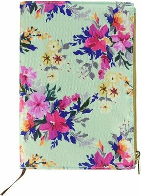 Mary Square Canvas Pocket Journal With Zipper - Floral