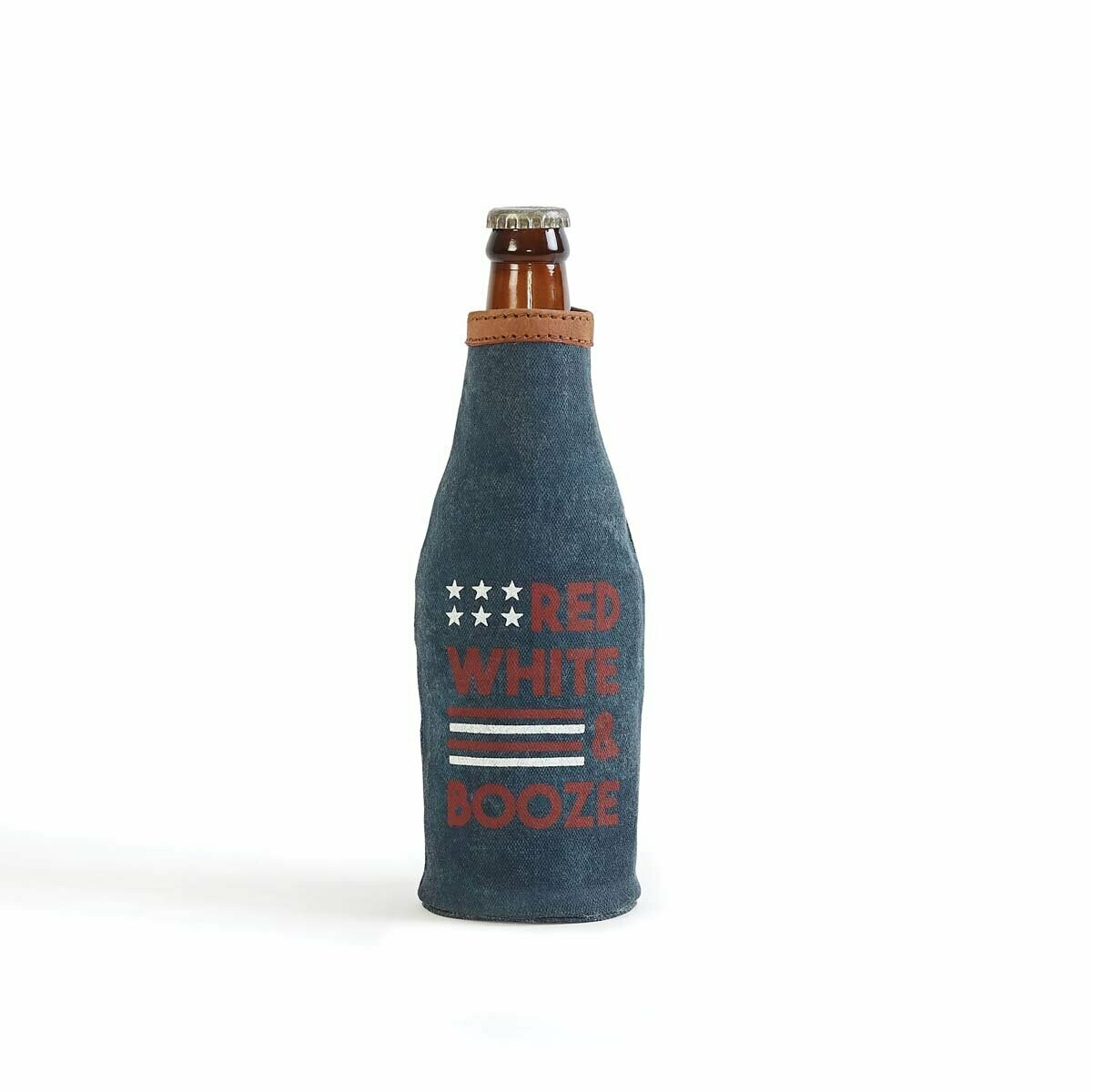 Mona B Beer Koozie-Red, White & Booze