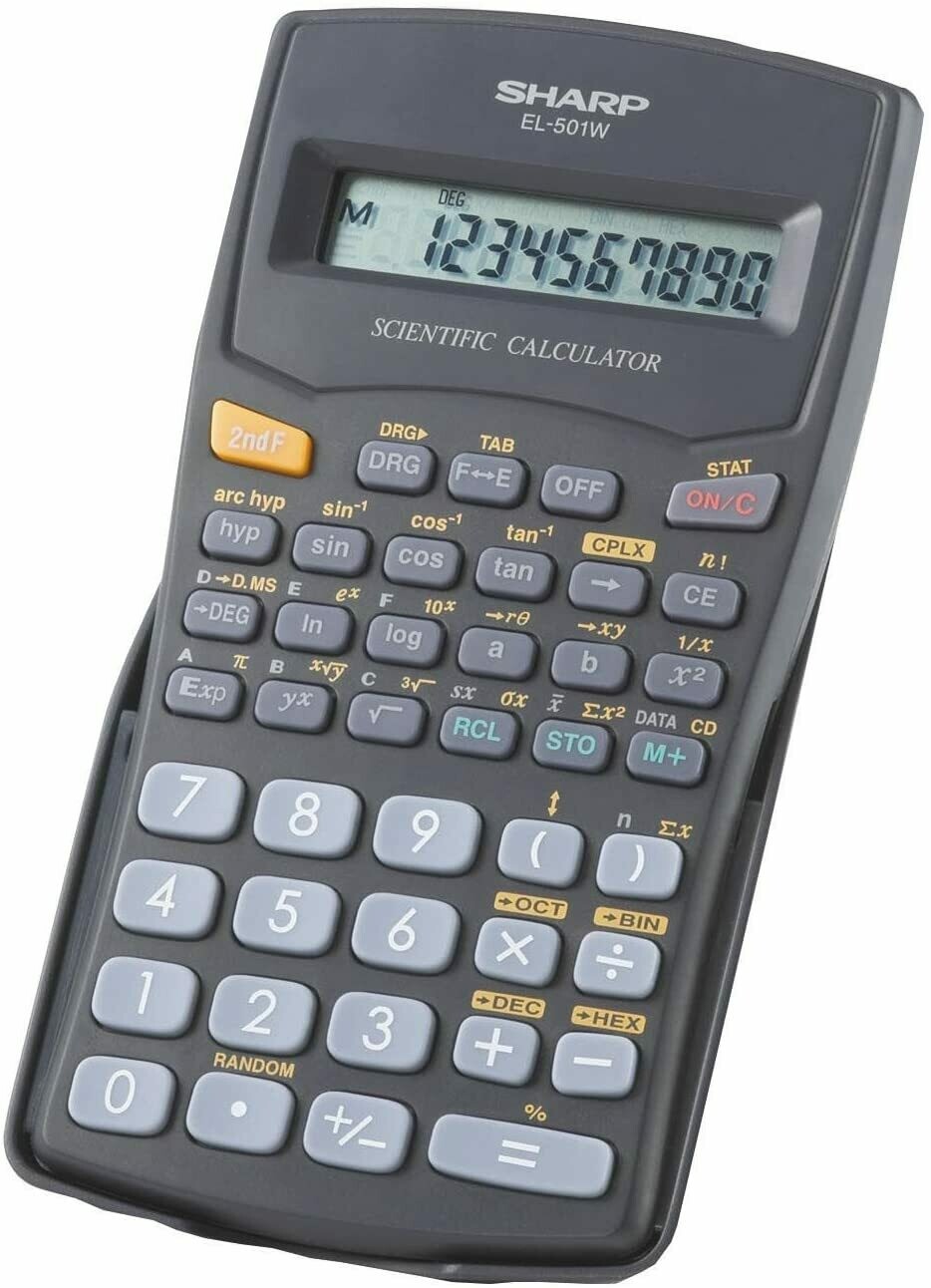 Sharp EL-501XBWH Scientific Calculator, 10-Digit LCD