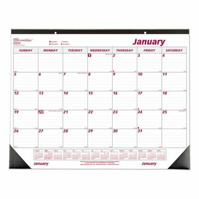 Brownline Monthly Deskpad Calendar - 22 x 17, Jan - Dec