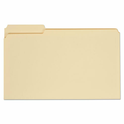 Universal Top Tab Manila legal File Folders, 1/3-Cut Tabs, Assorted Positions, 11 pt. Manila, 100/Box