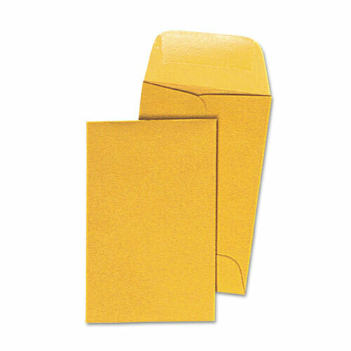 Universal Kraft Coin Envelope, 1, Round Flap, Gummed Closure, 2.25 x 3.5, Light Brown Kraft, 500/Box
