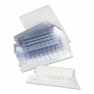 Universal Hanging File Folder Plastic Index Tabs, 1/5-Cut Tabs, Clear, 2" Wide, 25/Pack
