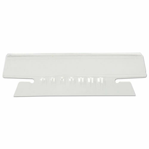 Universal Hanging File Folder Plastic Index Tabs, 1/3-Cut Tabs, Clear, 3.5&quot; Wide, 25/Pack