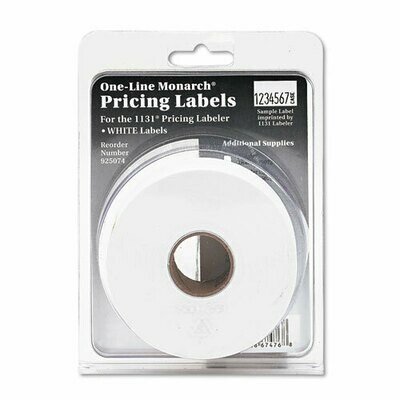 Monarch Easy-Load One-Line Labels for Pricemarker 1131, 0.44 x 0.88, White