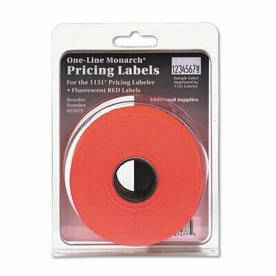 Monarch Easy-Load One-Line Labels for Pricemarker 1131, 0.44 x 0.88, Fluorescent Red