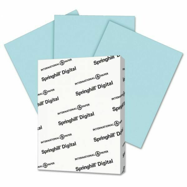 Springhill Digital Index Color Card Stock, Smooth, 110 lb, 8 1/2 x 11, Blue, 250 Sheets/Pack