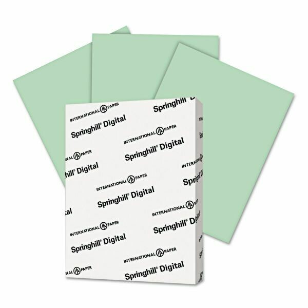 Springhill Digital Index Color Card Stock, Smooth, 90 lb, 8 1/2 x 11, Green, 250 Sheets/Pack