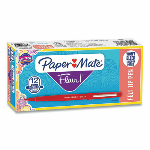 Papermate Flair Stick Porous Point Pen, Medium 0.7mm, Red Ink