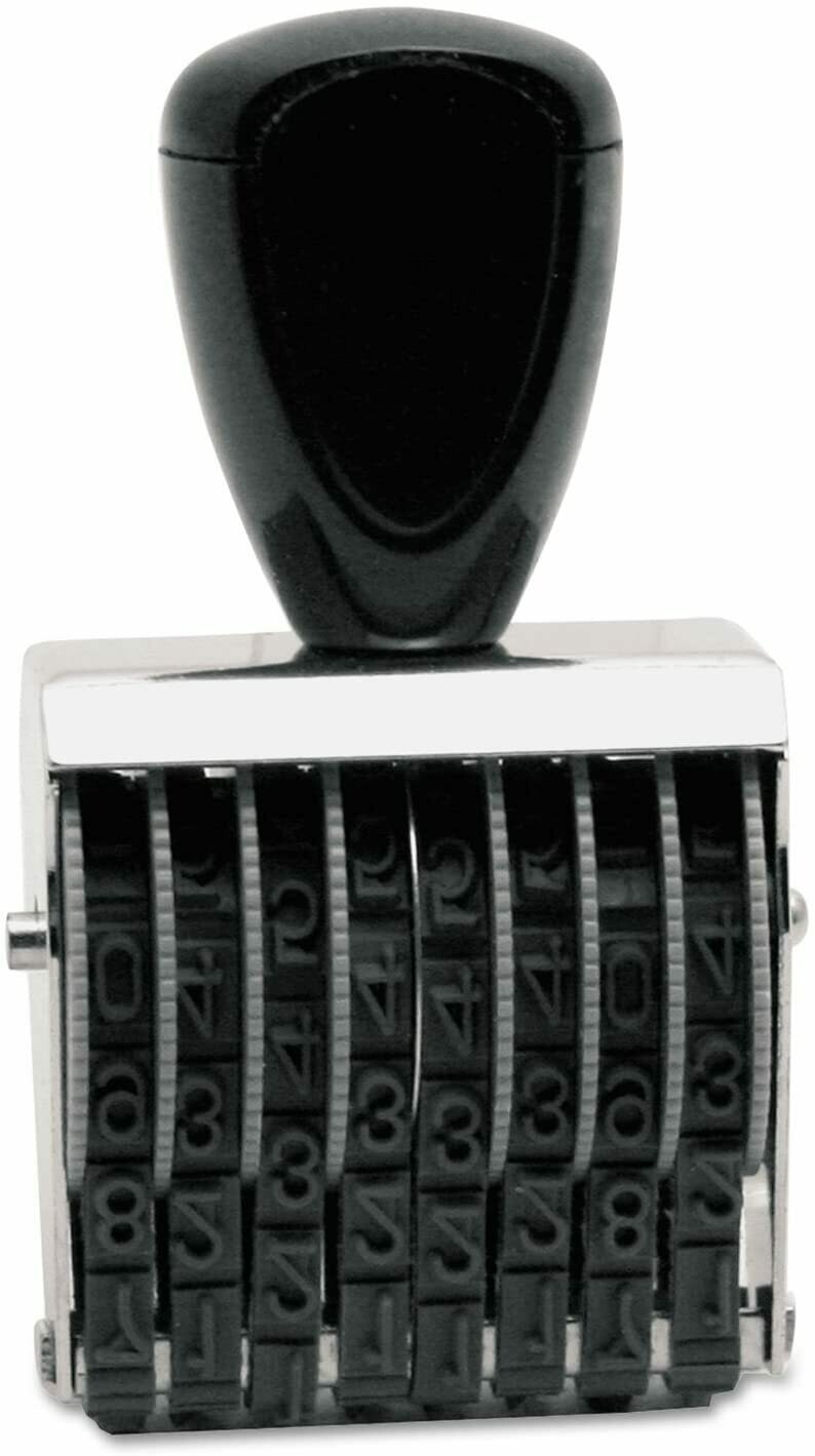 Trodat Rubber Numberer, Conventional Stamp, Type Size 2, Eight Bands