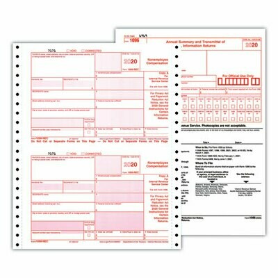 4-Part 1099-NEC Continuous Tax Forms, 8.5 x 11, 24/Pack
