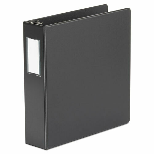 Universal Non-View D-Ring Binder with Label Holder, 3 Rings, 2" Capacity, 11 x 8.5, Black