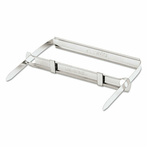 Universal Two-Piece Paper Fasteners, 2&quot; Capacity, 2.75&quot; Center to Center, Silver, 50/Box