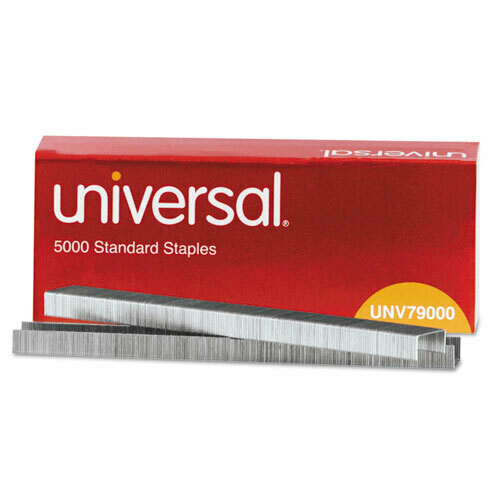 Universal Standard Chisel Point Staples, 0.25&quot; Leg, 0.5&quot; Crown, Steel, 5,000/Box