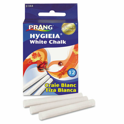 Prang Dustless Board Chalk, 3 1/4 x 0.38. White, 12/Box
