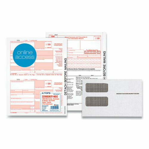 1099-NEC Online Tax Kit, 8.5 x 11, 5 part, 24/Pack, laser/inkjet