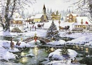 Deluxe Holiday Cards - Village Lights