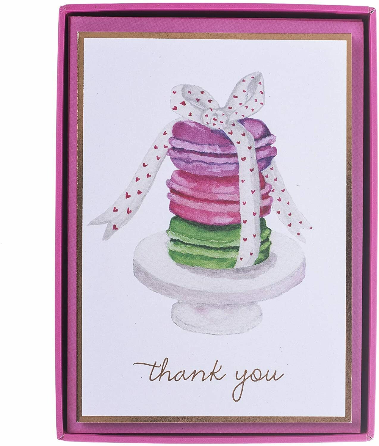 Watercolor Macaroons Thank You Note Cards