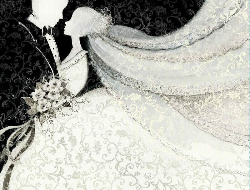 LANG - &quot;Wedding Day&quot; - Large Guest Book, Artwork by Susan Winget - Hardbound - 40 Pages - 9.25&quot; x 7&quot;