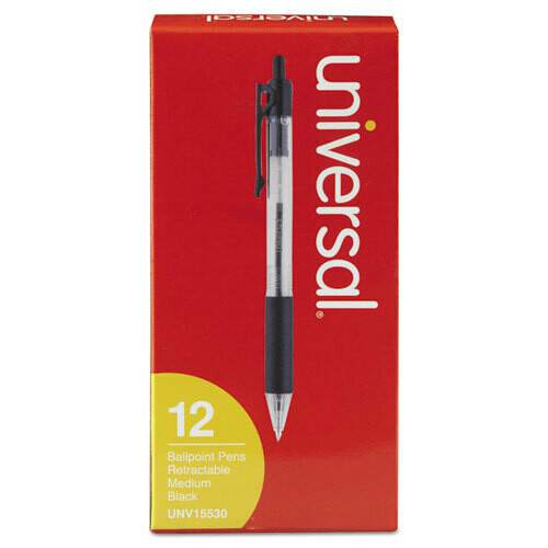 Universal Comfort Grip Ballpoint Pens - Blk Med.