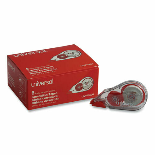 Universal Correction Tape Dispenser, Non-Refillable, White Applicator