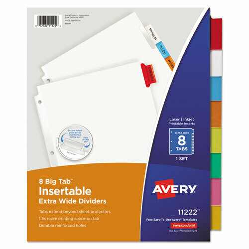 Avery Extra Wide Dividers - 8 Tabs