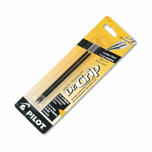 Pilot Dr. Grip Retractable Pen Refills, 1 mm, Medium Point - Black Ink