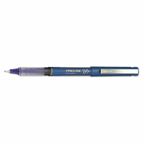 Pilot Precise V7 Stick Roller Ball Pen, Fine 0.7mm, Blue Ink/Barrel, Dozen