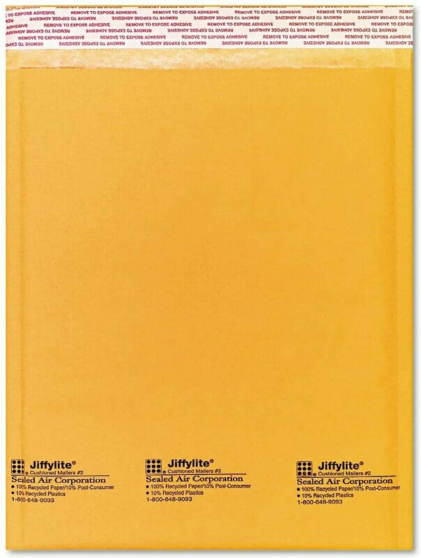 Sealed Air Jiffylite® Self-Seal Bubble Mailer, Golden Brown, 8 1/2 x 12 10/Pack