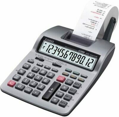 Casio HR-100TM Two-Color Portable Printing Calculator, Black/Red Print, 2 Lines/Sec