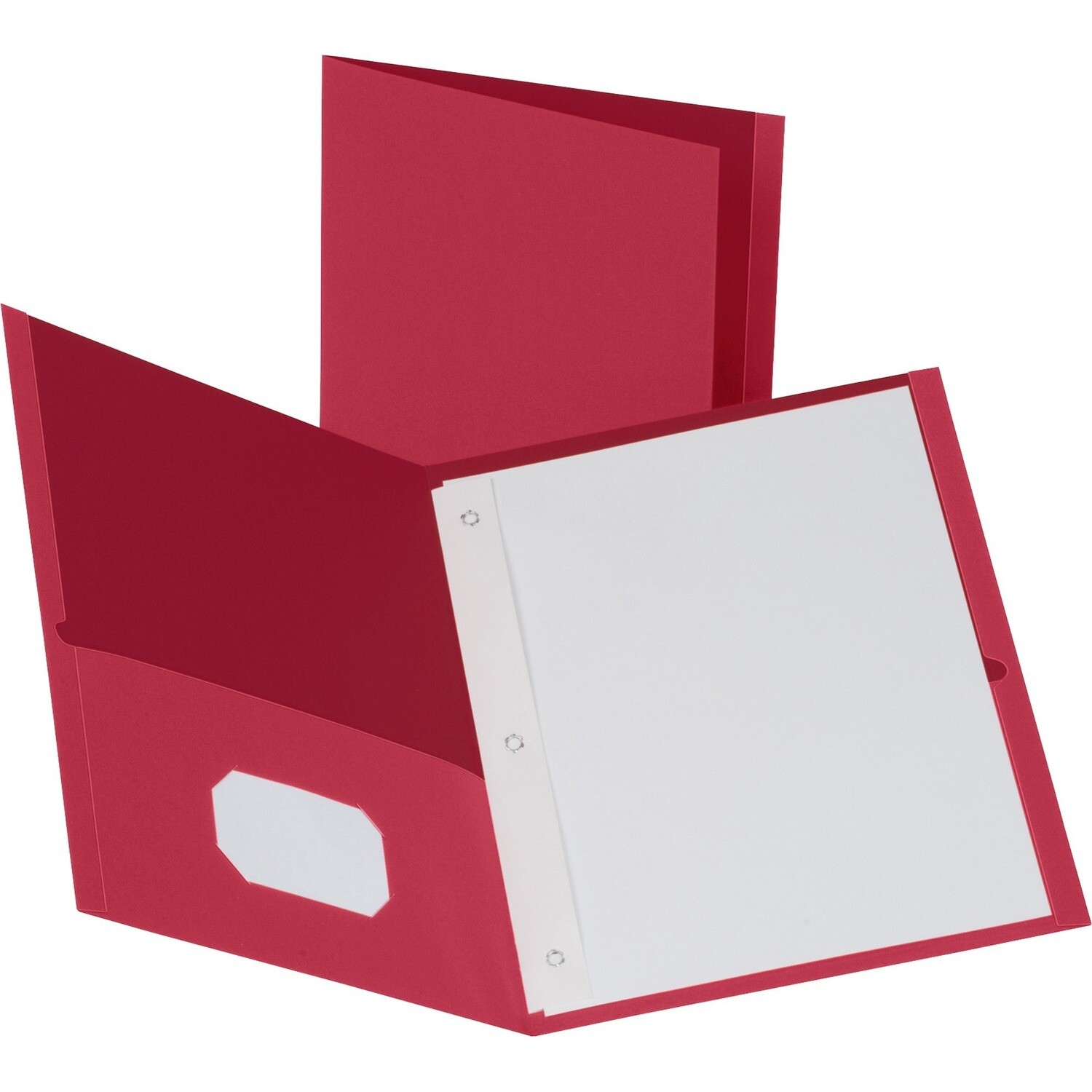 Double Pocket Folders with Fasteners,, Red, 25/box