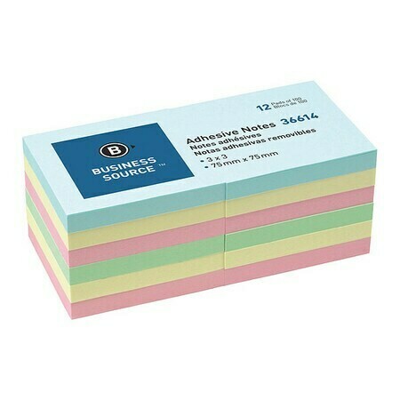 Business Source 3x3 sticky notes - Asst. colors