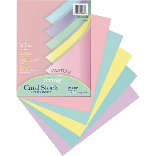 Pacon Printable Multipurpose Card Stock - Pastel Asst. Colors, Letter - 65 lb