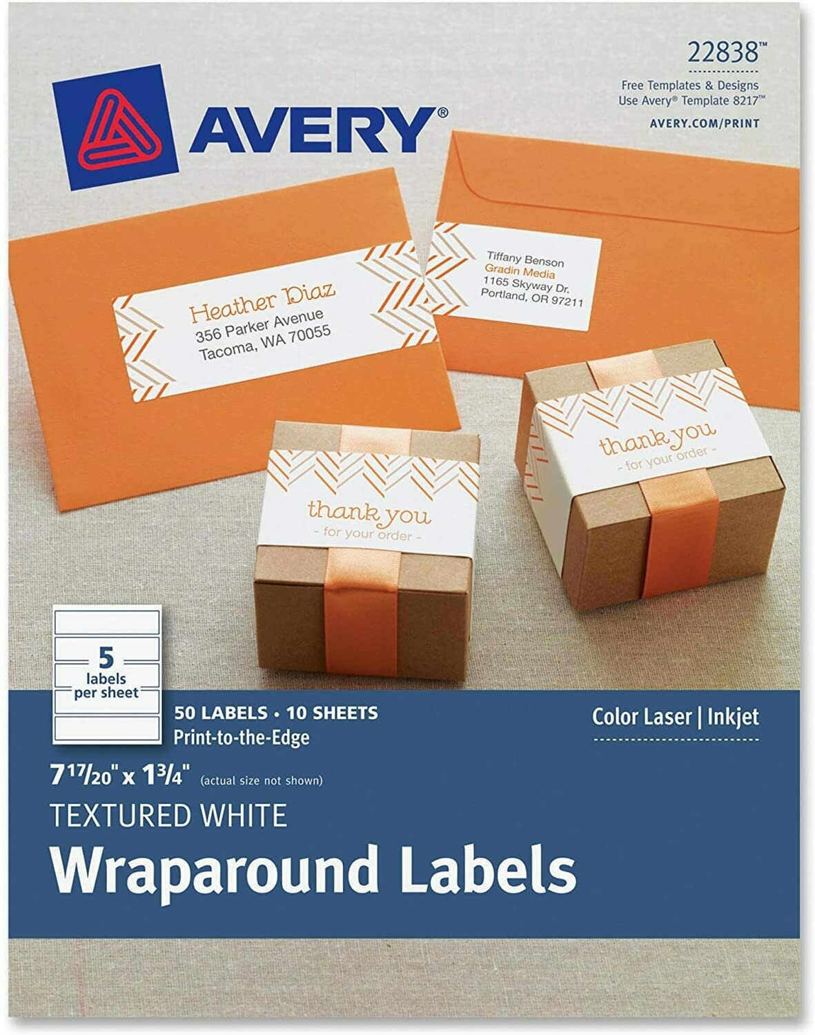 Avery Textured Wraparound Labels