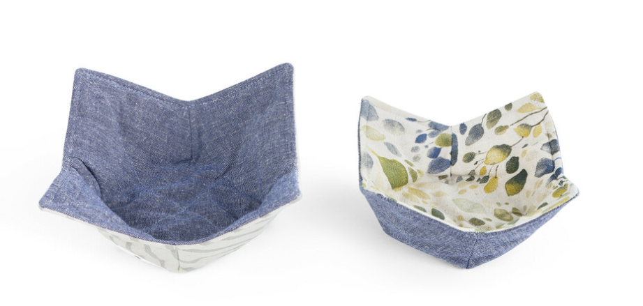 Demdaco Microwavable Bowl Pot Holder - Set of 2 - spring leaves