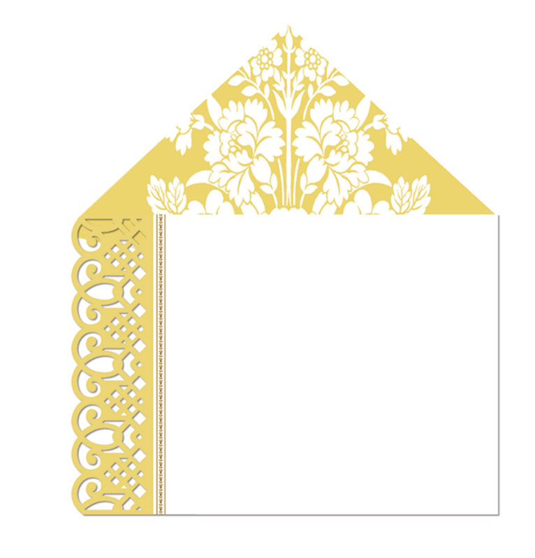 Anna Griffin Decorative Lasercut Notecards - Amelie Damask Design